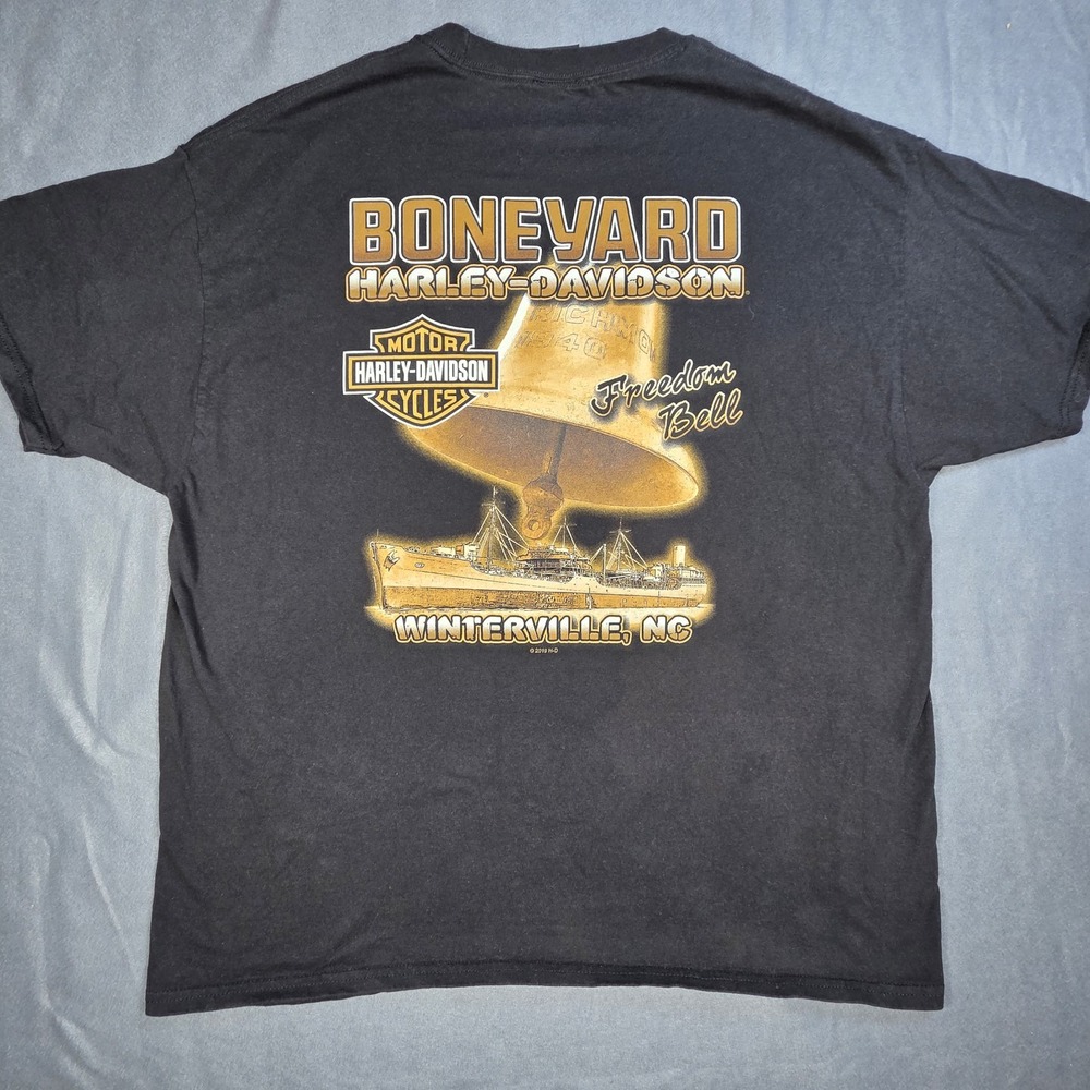 Harley Davidson Boneyard- Winterville, NC Freedom Bell Shirt Men Sz XL Black